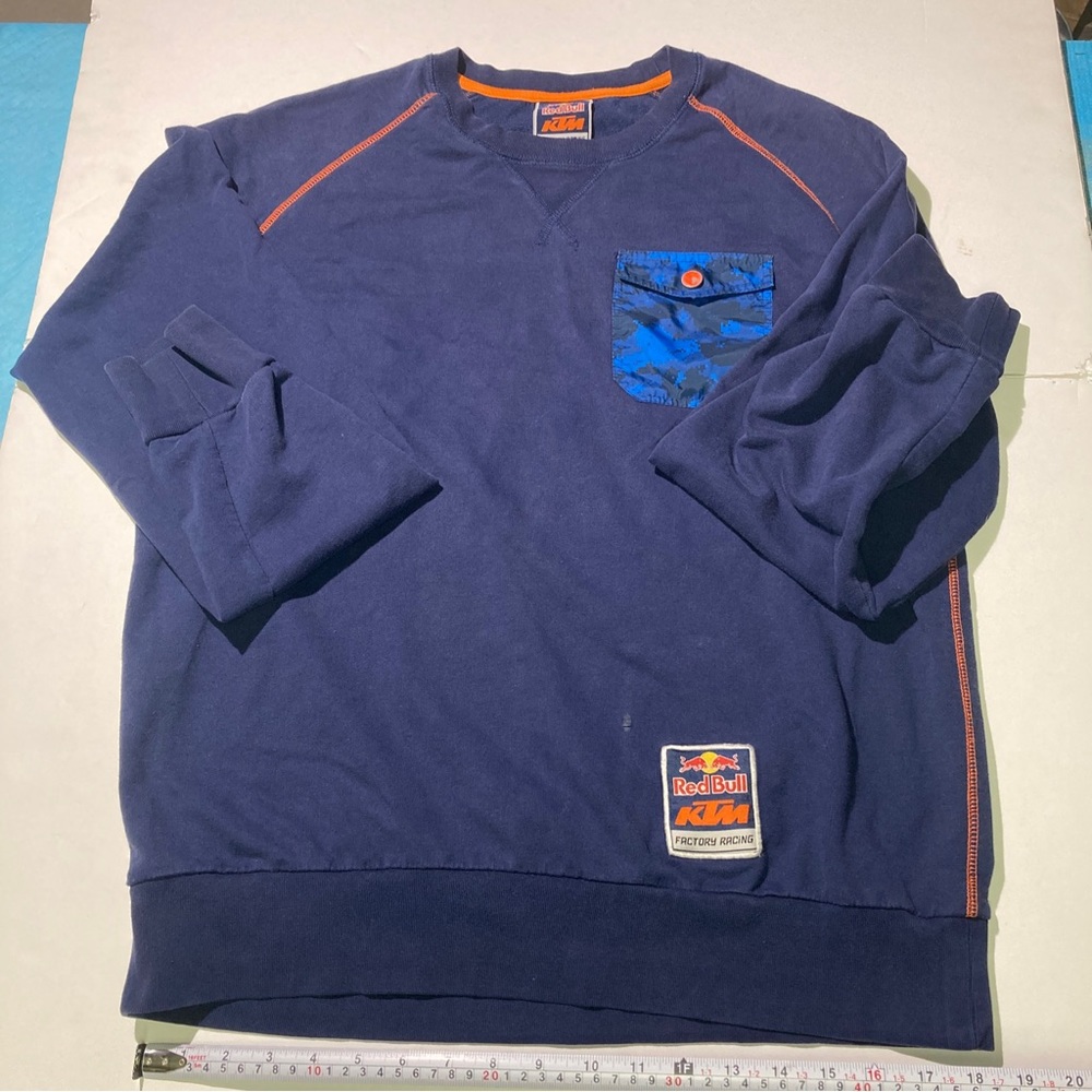 Red Bull KTM Factory Racing Mens XL Long Sleeve Blue Sweater READ DESCRIPTION